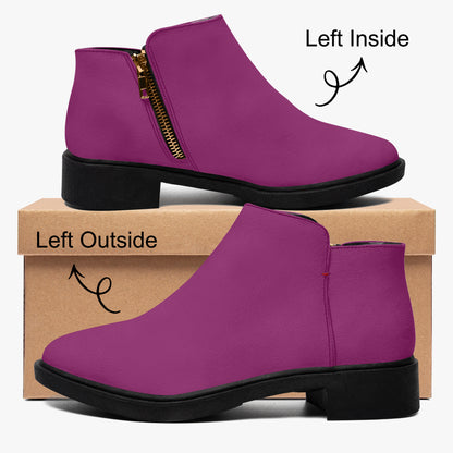 Aubergine elegante Reißverschluss-Stiefeletten Stiefeletten JLR Design