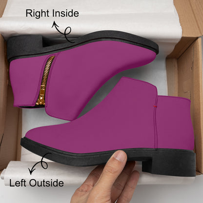 Aubergine elegante Reißverschluss-Stiefeletten Stiefeletten JLR Design