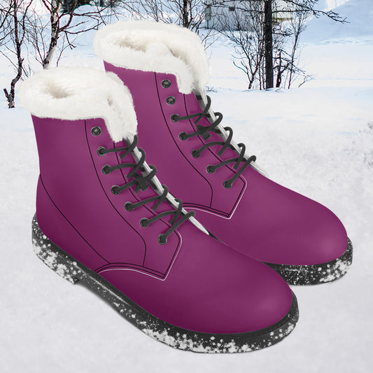 Aubergine Faux Fur Leder Boots Boots JLR Design