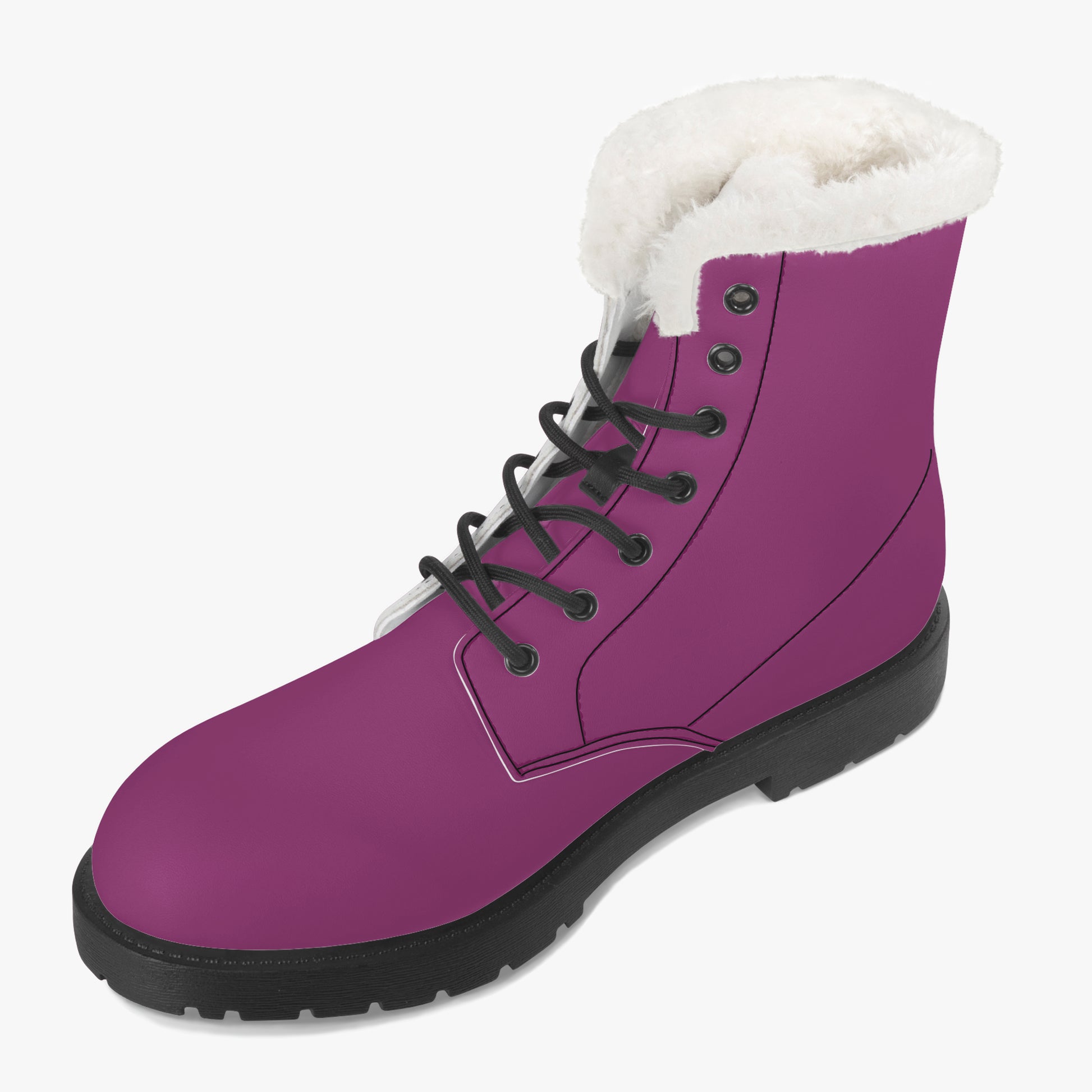 Aubergine Faux Fur Leder Boots Boots JLR Design
