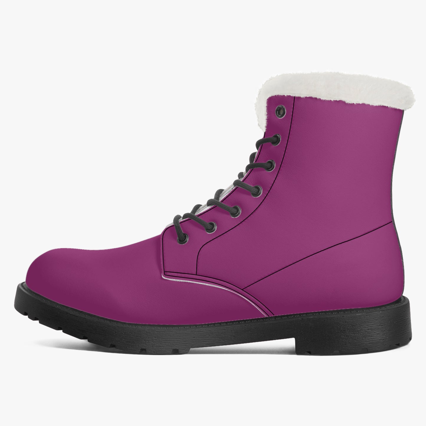 Aubergine Faux Fur Leder Boots Boots JLR Design