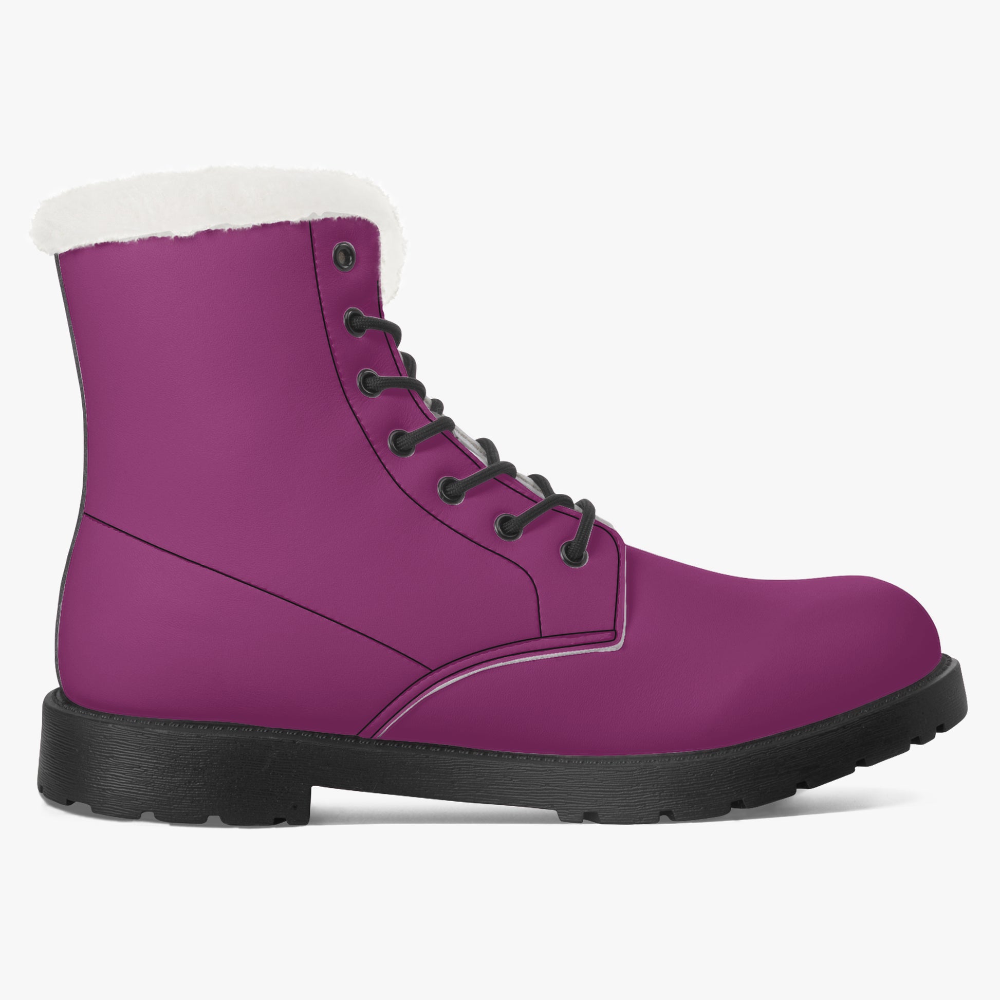 Aubergine Faux Fur Leder Boots Boots JLR Design