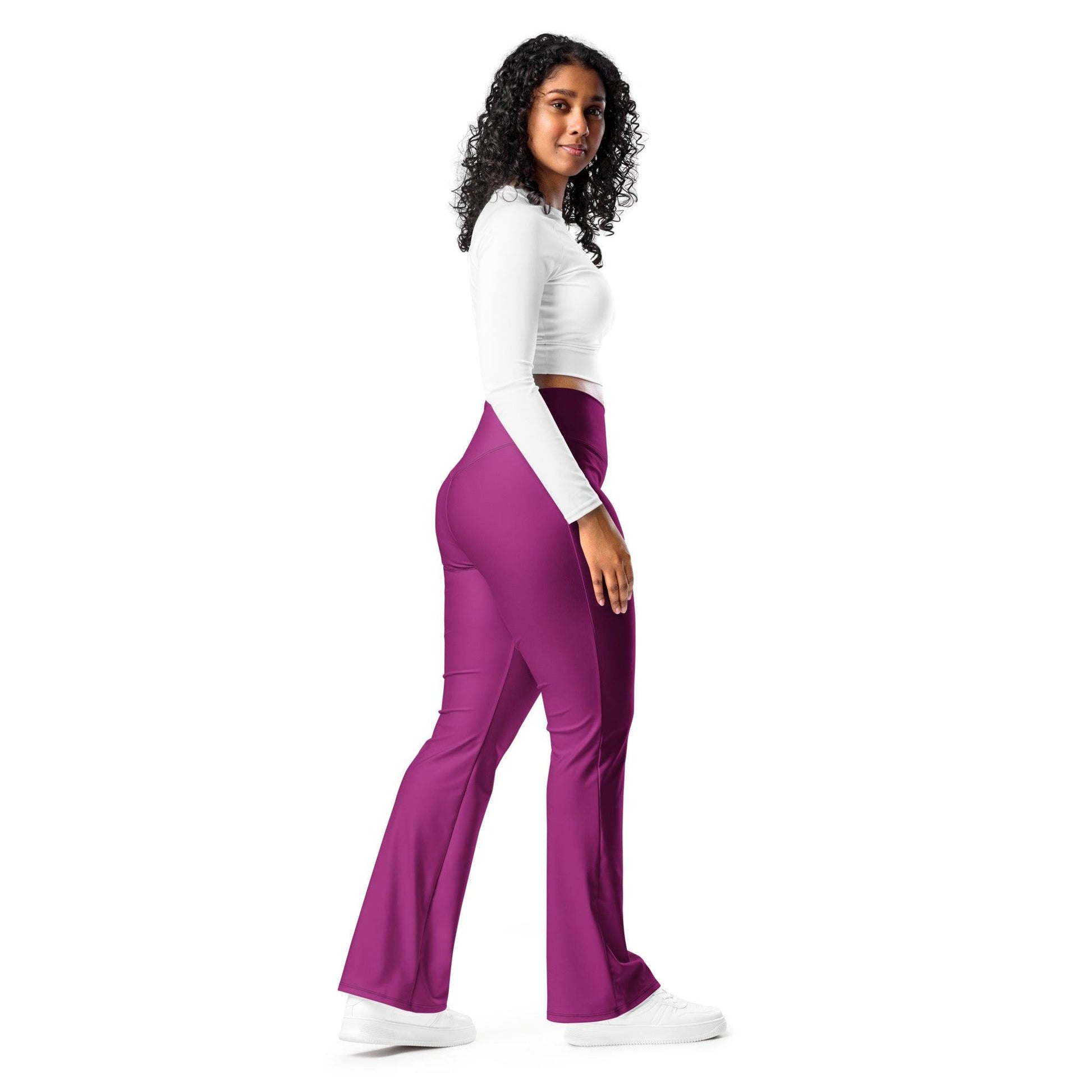 Aubergine High Waist Flare Leggings Flare Leggings 59.99 Aubergine, Flare, High, Leggings, Waist JLR Design