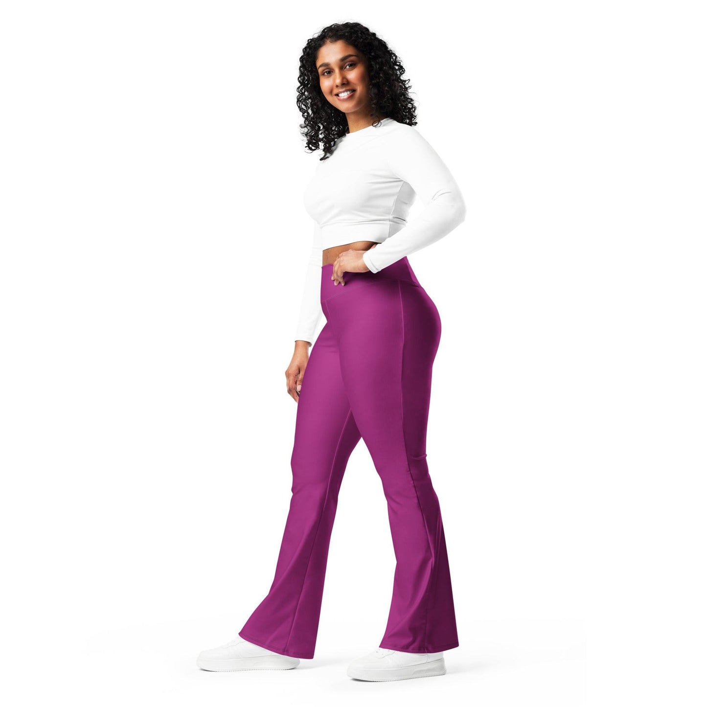 Aubergine High Waist Flare Leggings Flare Leggings 59.99 Aubergine, Flare, High, Leggings, Waist JLR Design