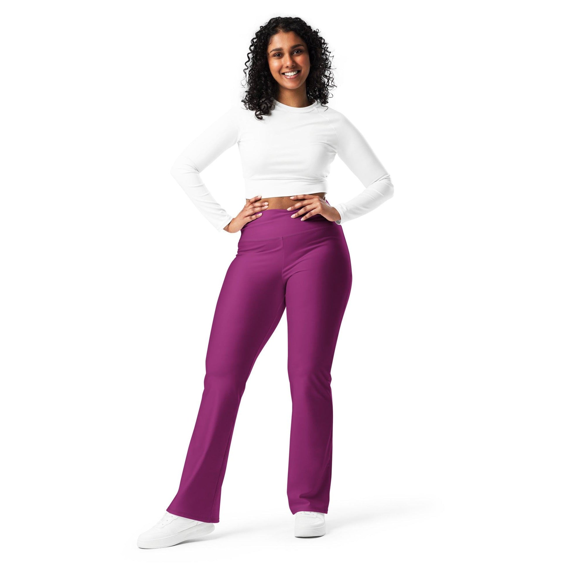 Aubergine High Waist Flare Leggings Flare Leggings 59.99 Aubergine, Flare, High, Leggings, Waist JLR Design