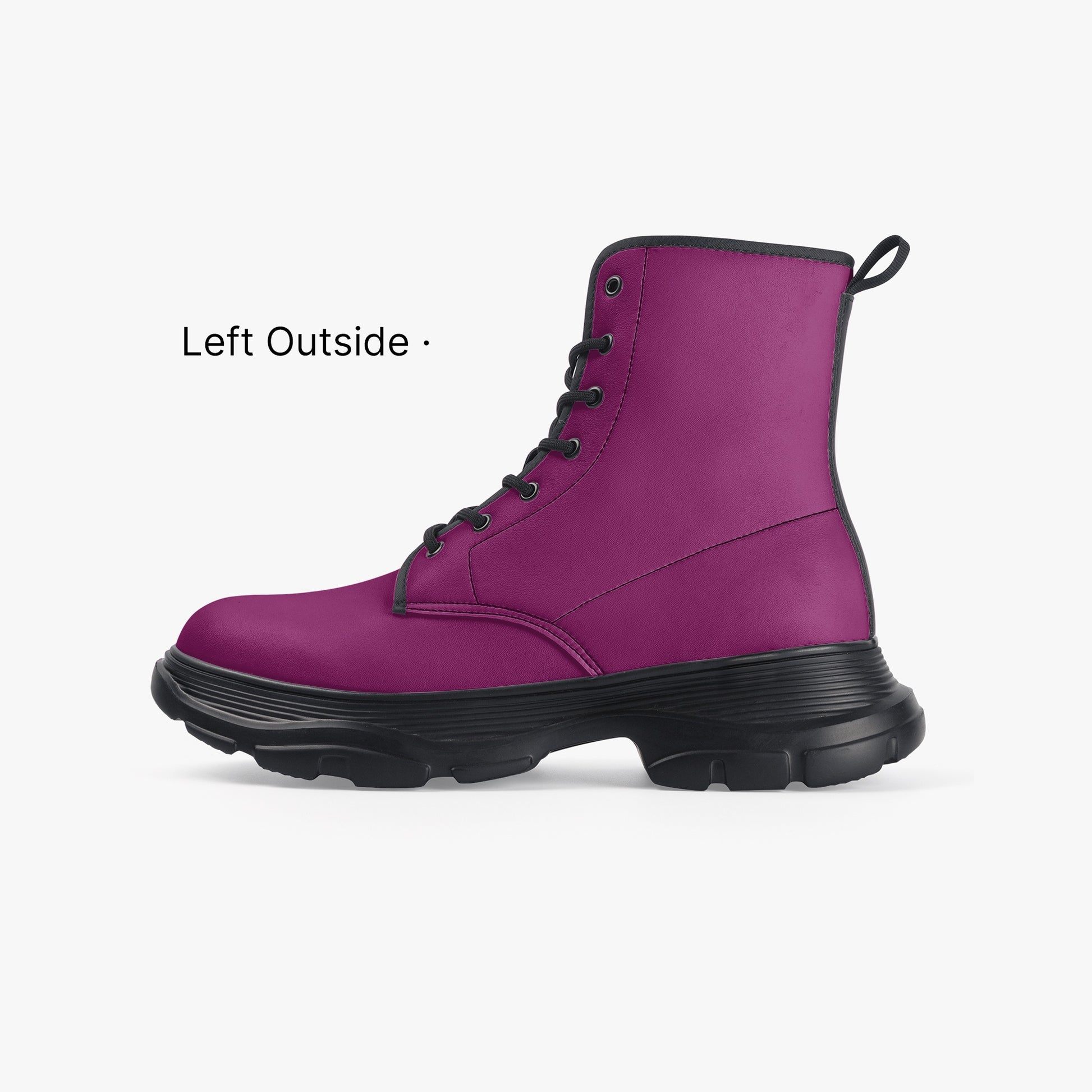 Aubergine Leather Chunky Boots Boots JLR Design