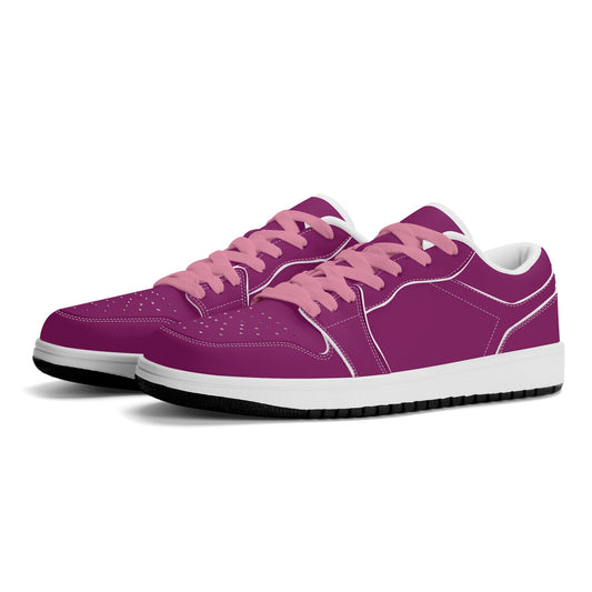 Aubergine Low Top Leder Sneaker für Herren Sneaker JLR Design
