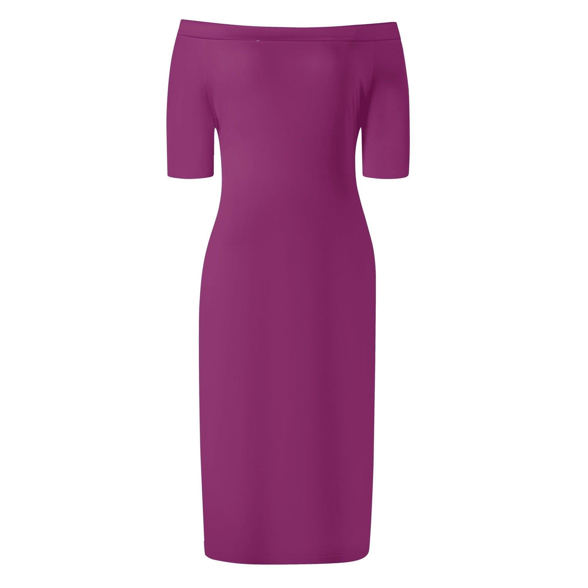 Aubergine Off-Shoulder-Kleid -- Aubergine Off-Shoulder-Kleid - undefined Off-Shoulder-Kleid | JLR Design