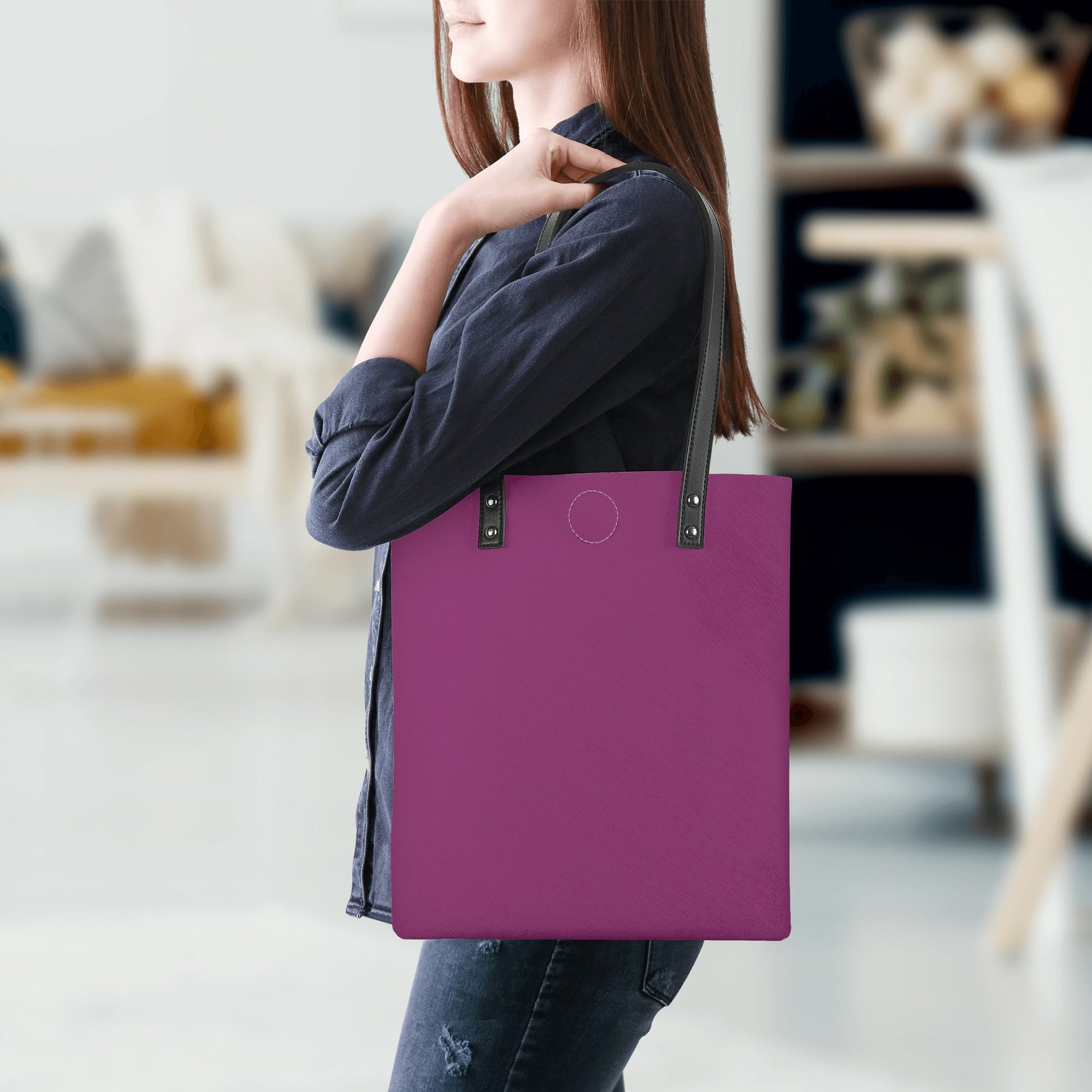 Aubergine PU Leder Handtasche Handtasche JLR Design