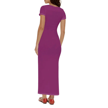 aubergine-short-sleeve-long-dress-long-dress-jlr-design-31302 - JLR Design