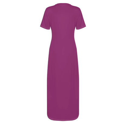aubergine-short-sleeve-long-dress-long-dress-jlr-design-53258 - JLR Design
