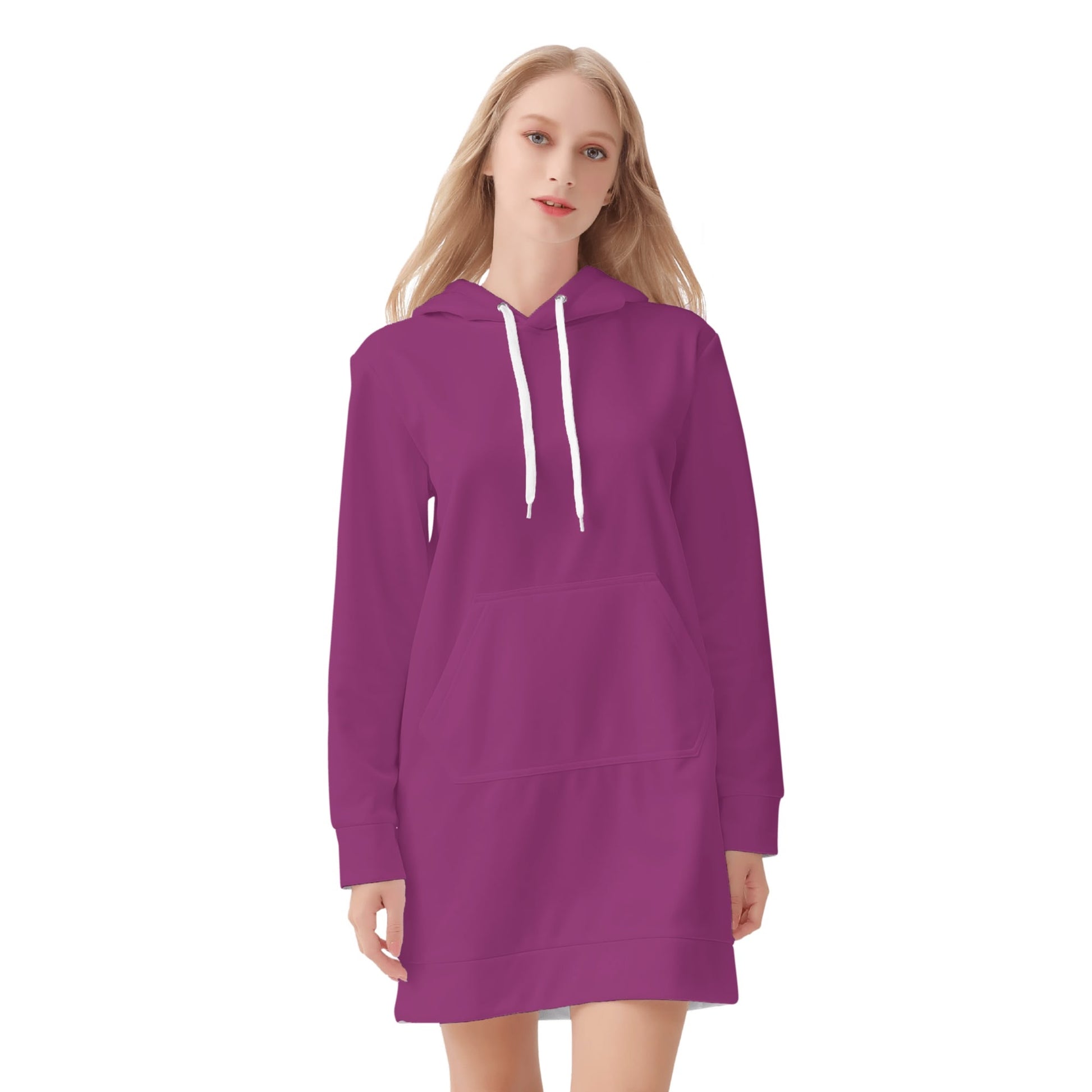 Aubergine Velvet Hoodie Dress Hoodiekleid JLR Design