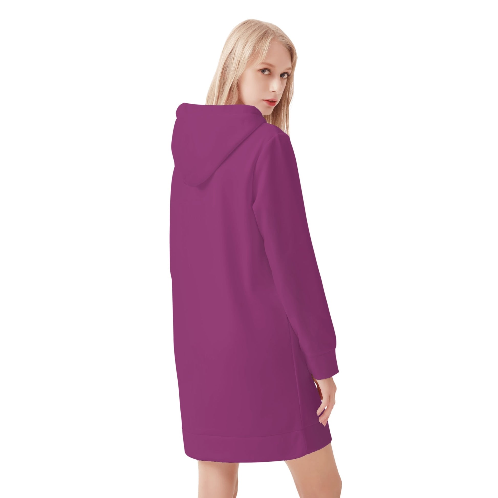 Aubergine Velvet Hoodie Dress Hoodiekleid JLR Design