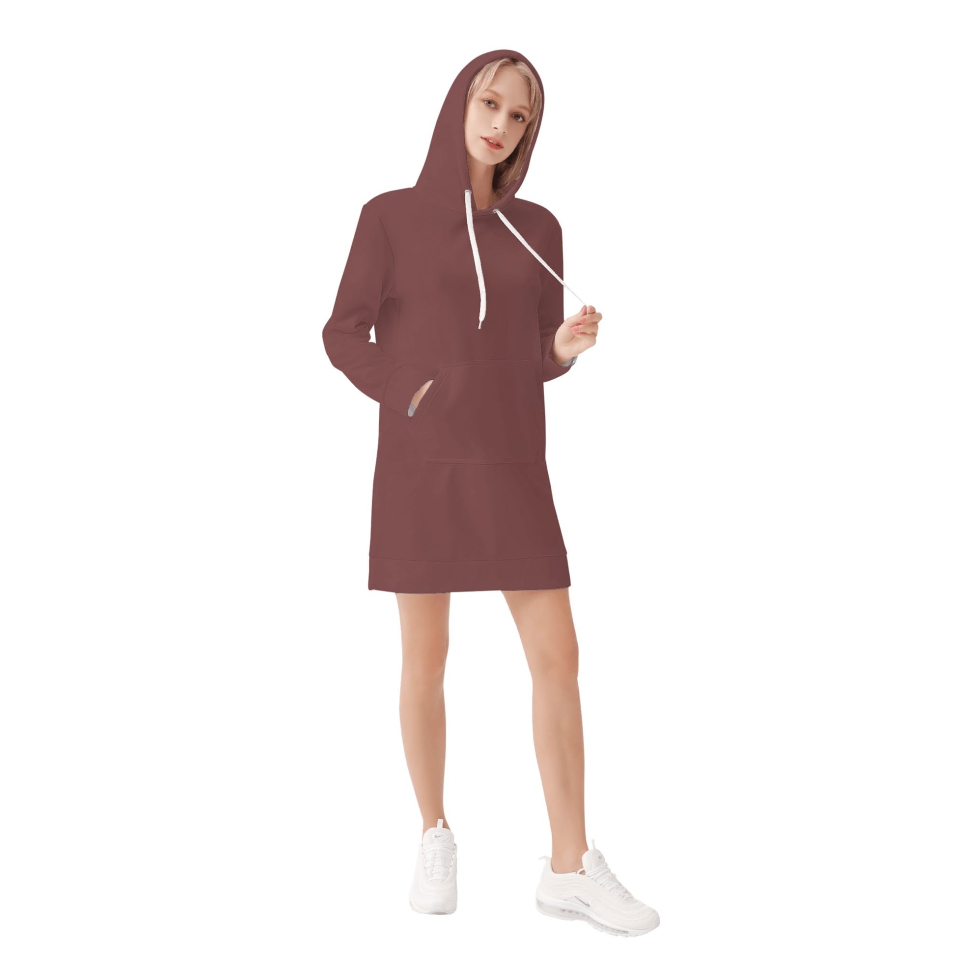Auburn Velvet Hoodie Dress Hoodiekleid JLR Design