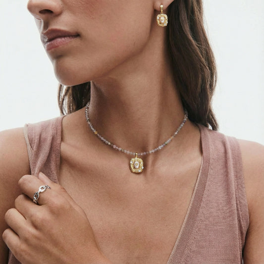 Baroque Dreams Gemstone Necklace – Buntes Edelstein-Collier (18K Gold)