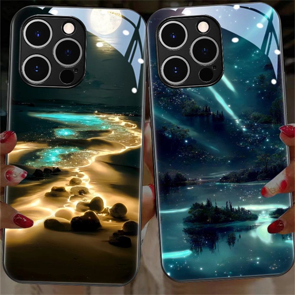 Beautiful Stars River Luminous Glass LED Hülle für Samsung Galaxy S22/S23/S4/Plus/Ultra Cover 38.99 Cover, Galaxy, Hülle, LED, River, Samsung, Stars JLR Design