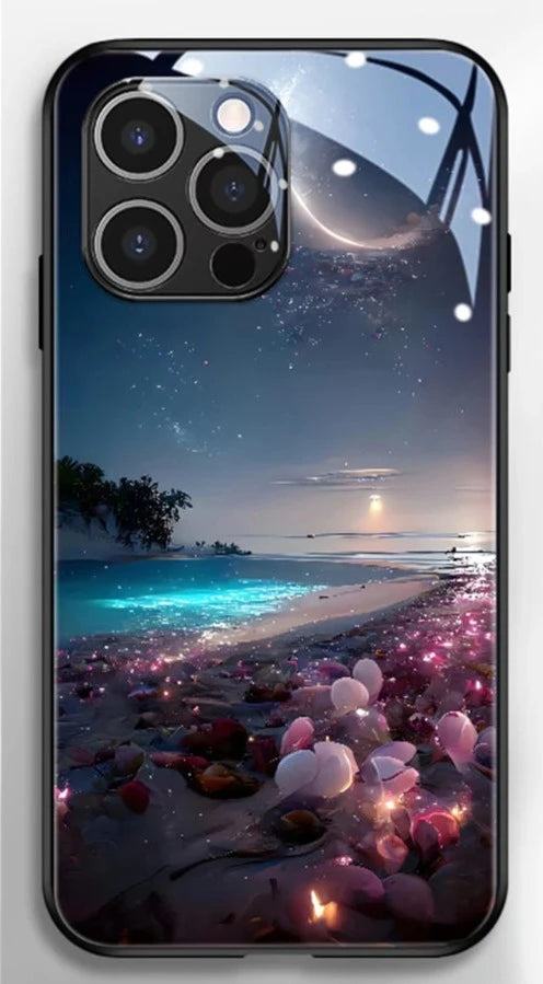 Beautiful Stars River Luminous Glass LED Hülle für Samsung Galaxy S22/S23/S4/Plus/Ultra Cover JLR Design