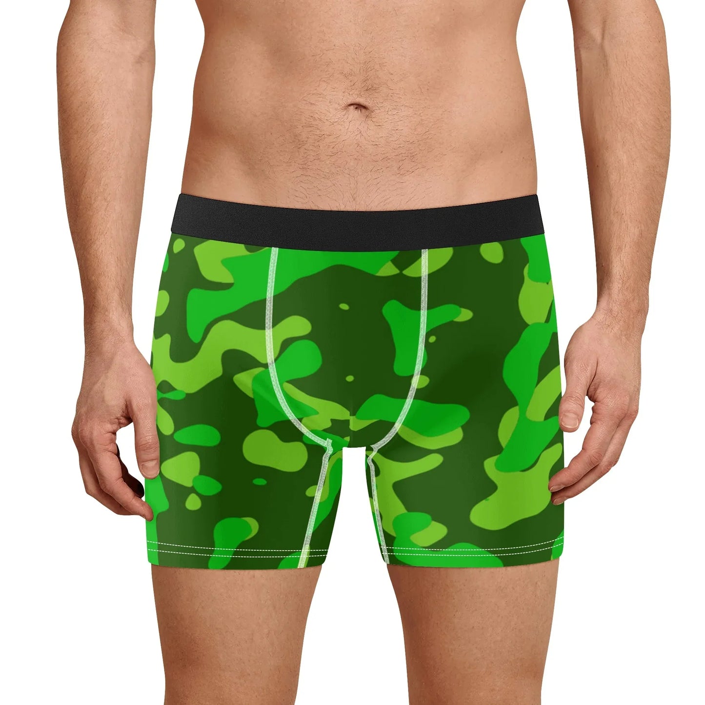 bequeme-lime-green-camouflage-stretch-trunks-fur-herren-trunks-jlr-design-90435 - JLR Design