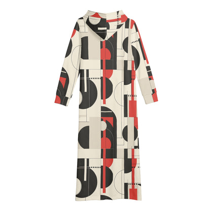 Bequemes leichtes Hoodie Kleid Geometry v1 Hoodiekleid JLR Design