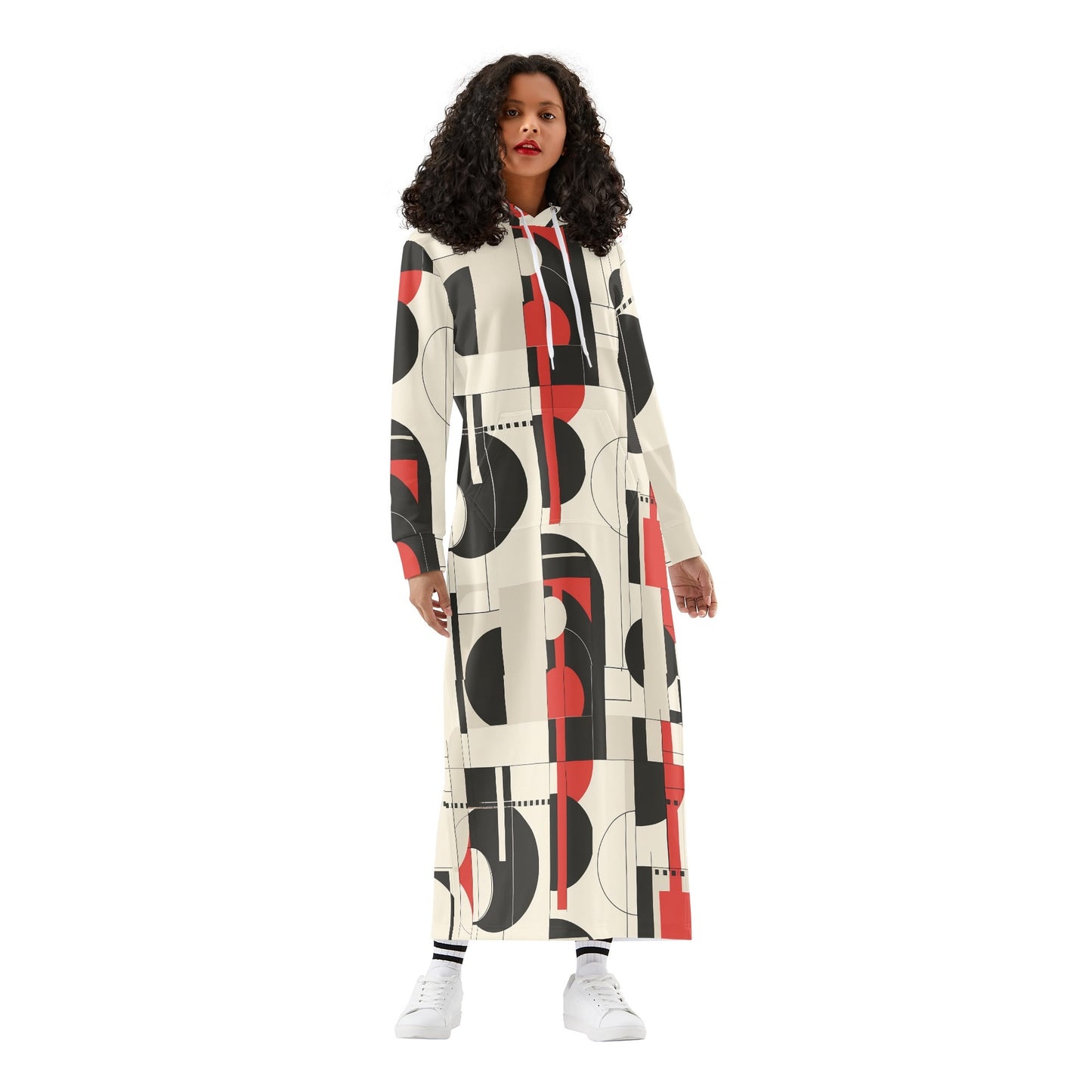 Bequemes leichtes Hoodie Kleid Geometry v1 Hoodiekleid JLR Design