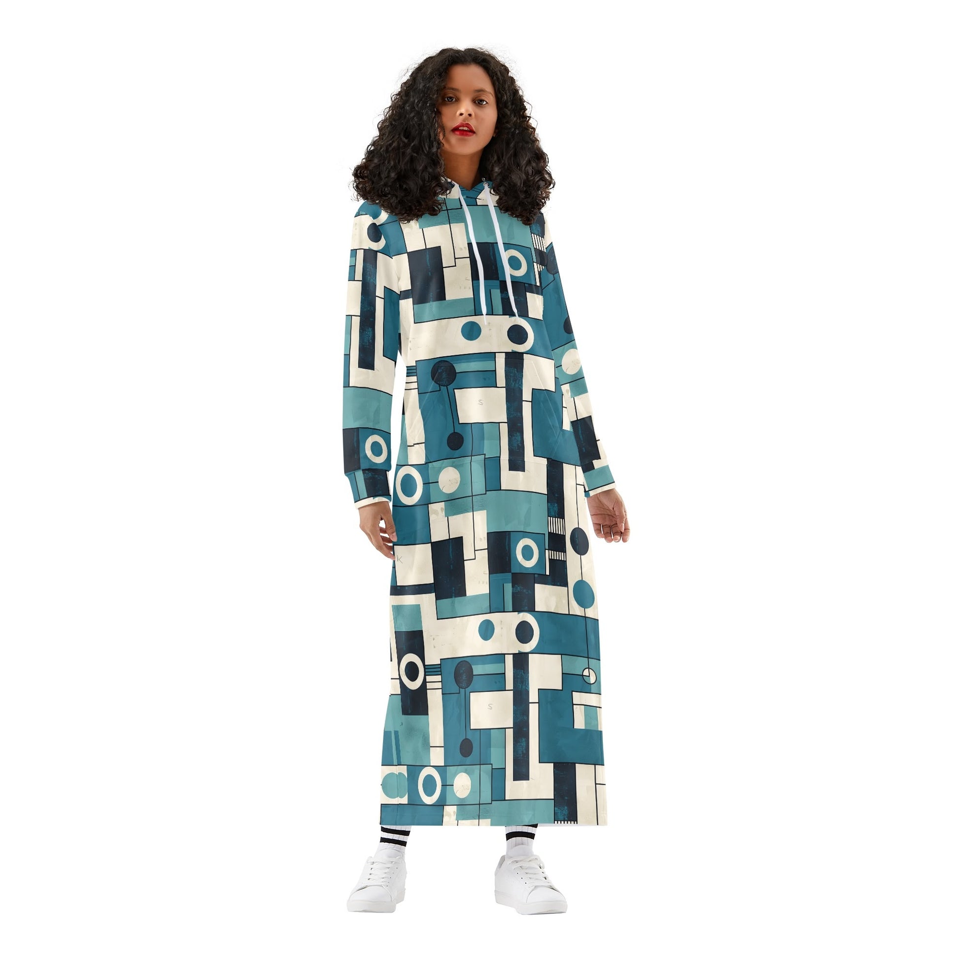Bequemes leichtes Hoodie Kleid Geometry v3 Hoodiekleid JLR Design