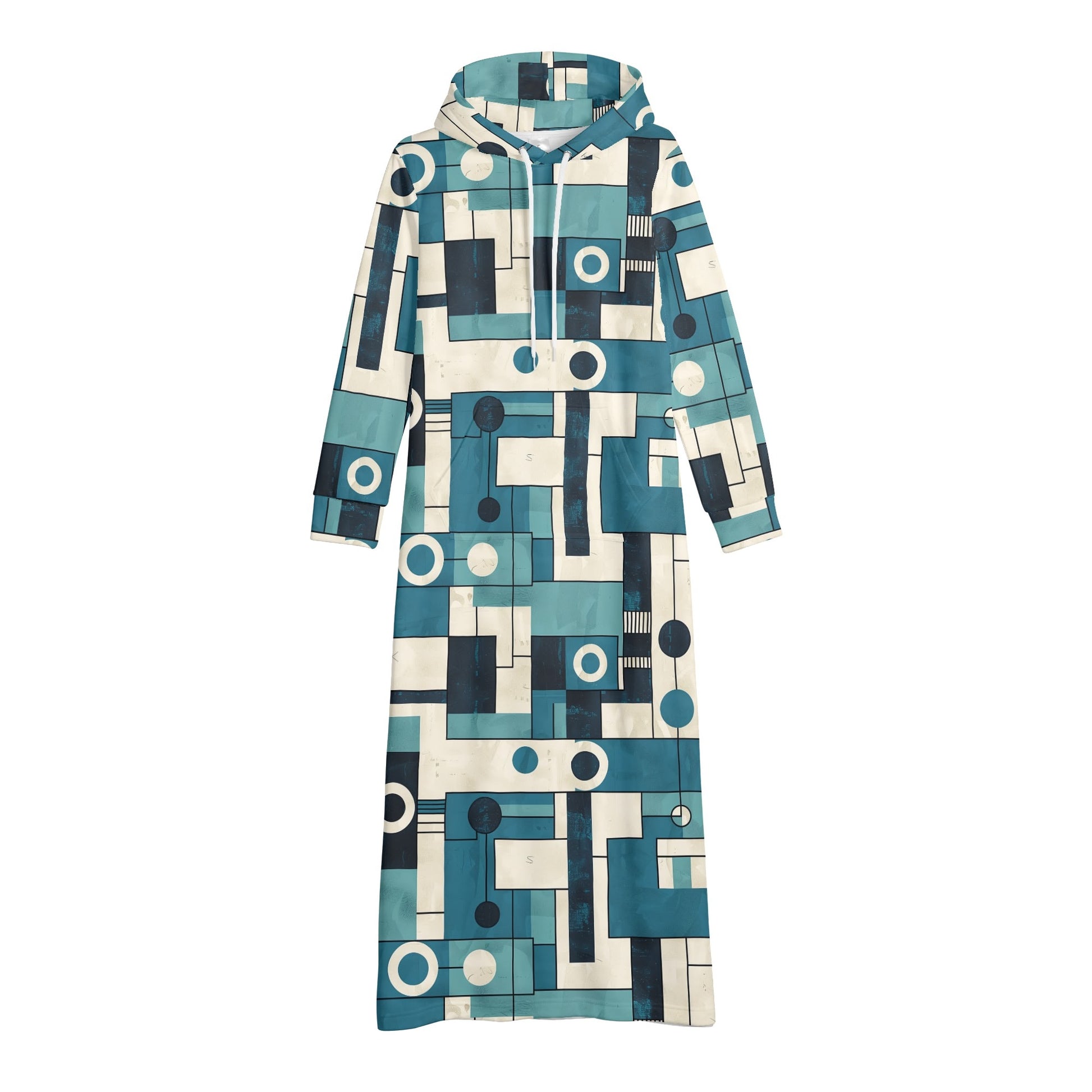 Bequemes leichtes Hoodie Kleid Geometry v3 Hoodiekleid JLR Design