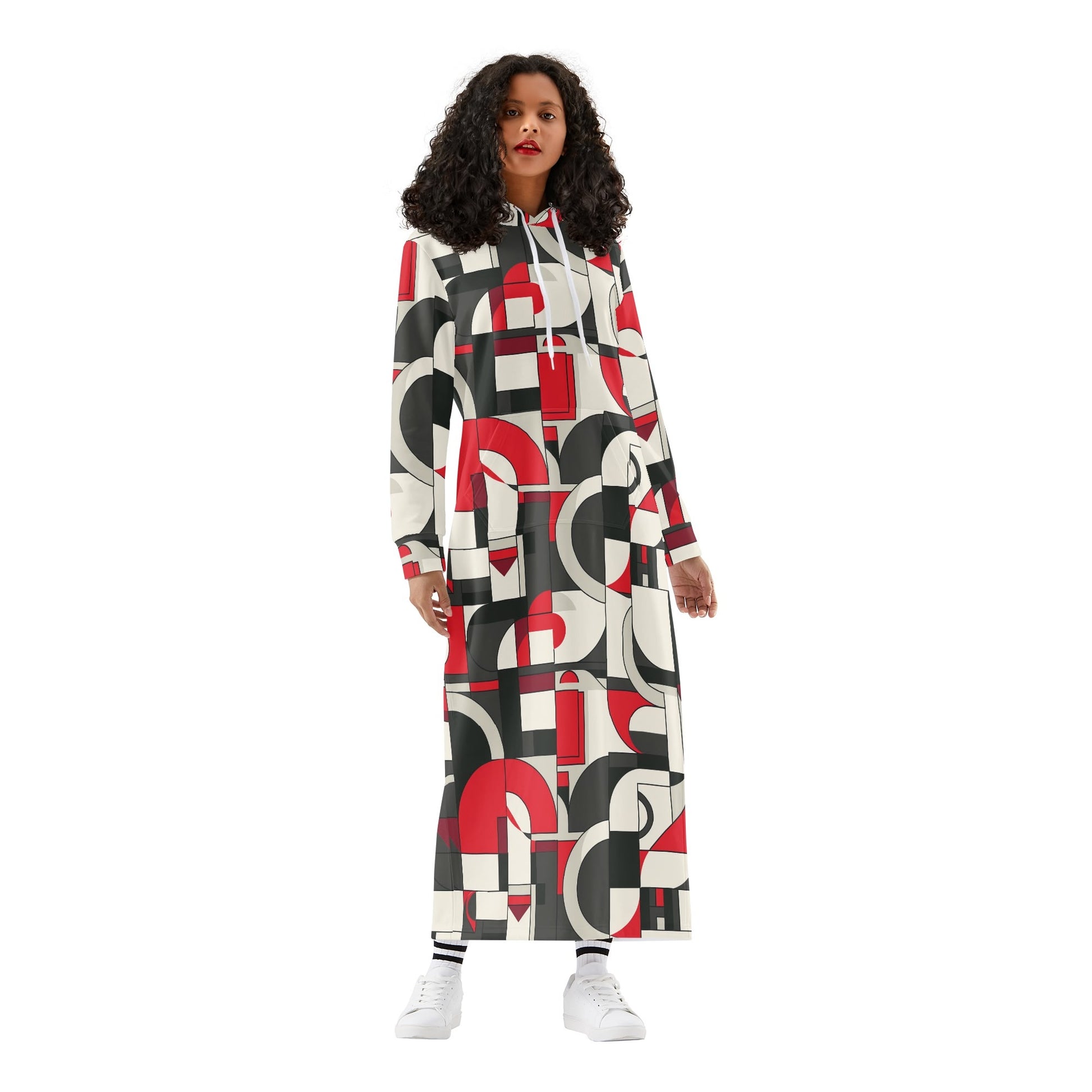 Bequemes leichtes Hoodie Kleid Geometry v4 Hoodiekleid JLR Design