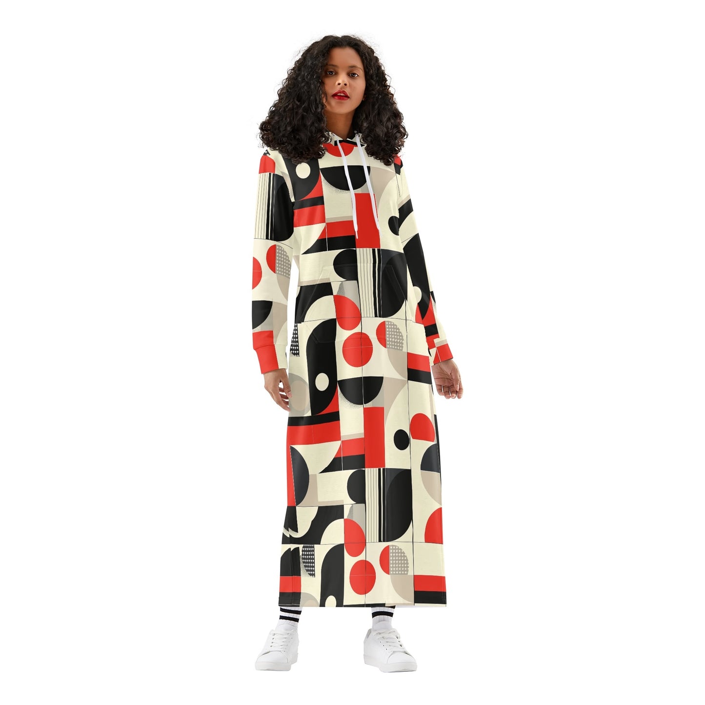 Bequemes leichtes Hoodie Kleid Geometry v6 Hoodiekleid JLR Design