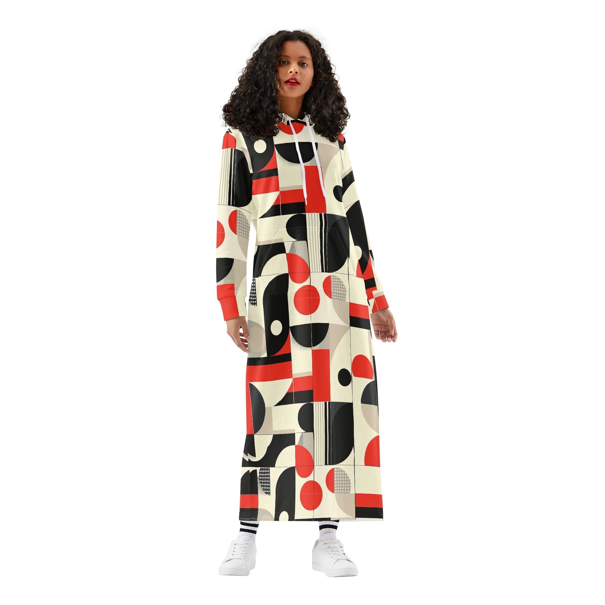 Bequemes leichtes Hoodie Kleid Geometry v6 Hoodiekleid JLR Design
