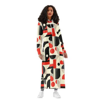 Bequemes leichtes Hoodie Kleid Geometry v6 Hoodiekleid JLR Design