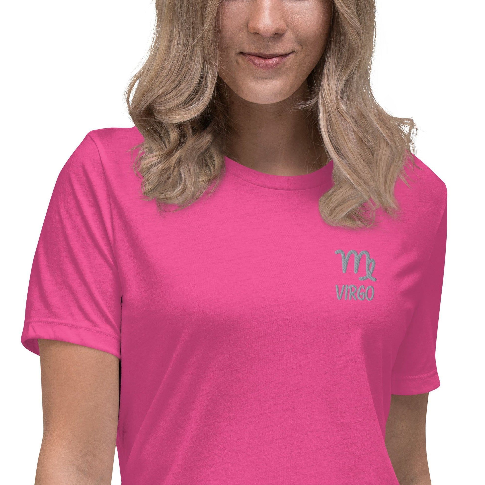 Besticktes Sternzeichen Jungfrau Damen-T-Shirt T-Shirt 38.99 bestickt, Jungfrau, Sign, Sternzeichen, Symbol, T-Shirt, Virgo, Zodiac JLR Design