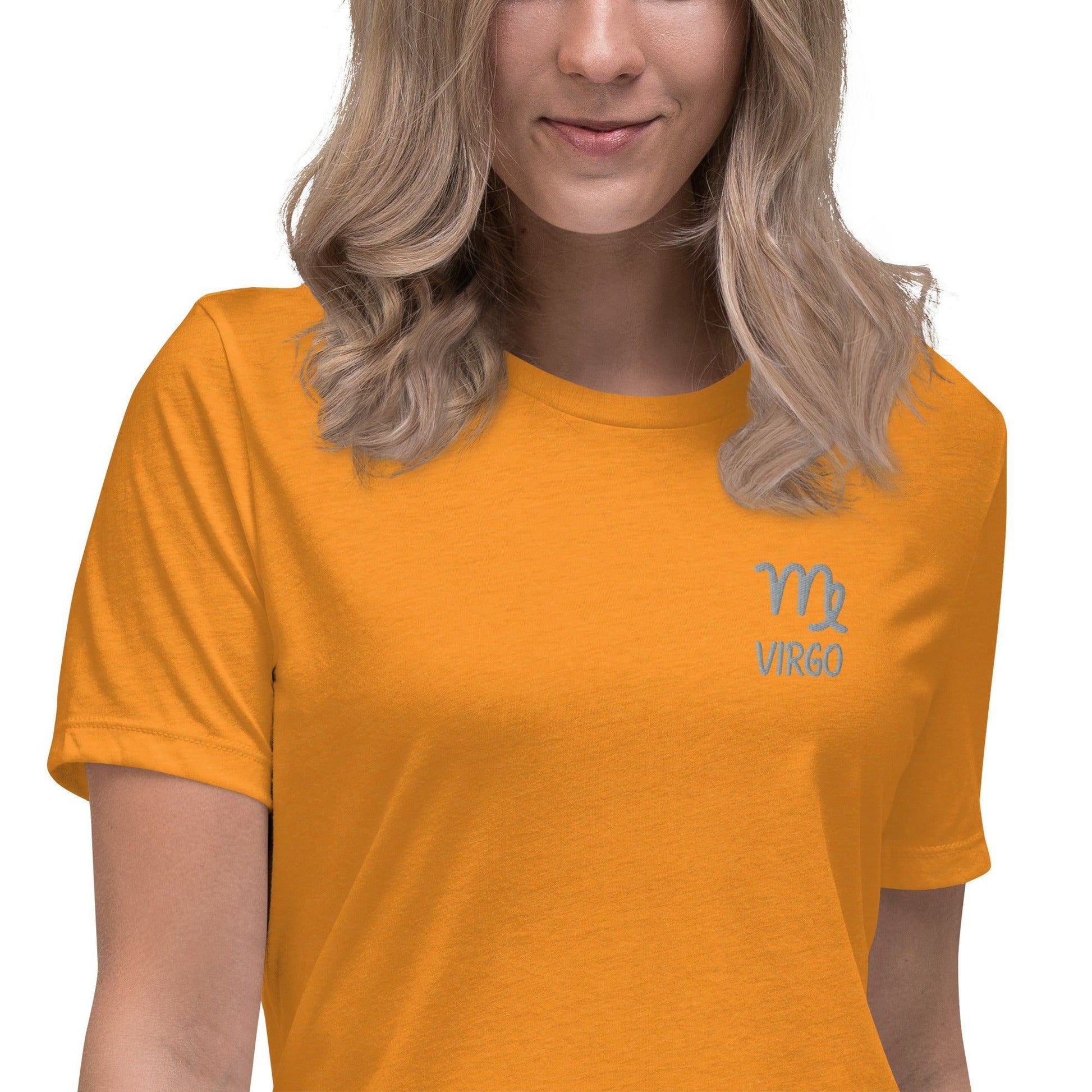 Besticktes Sternzeichen Jungfrau Damen-T-Shirt T-Shirt 38.99 bestickt, Jungfrau, Sign, Sternzeichen, Symbol, T-Shirt, Virgo, Zodiac JLR Design