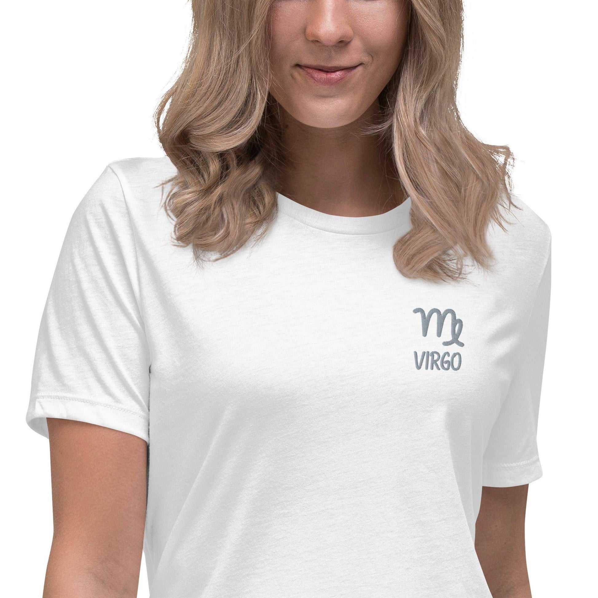 Besticktes Sternzeichen Jungfrau Damen-T-Shirt T-Shirt 38.99 bestickt, Jungfrau, Sign, Sternzeichen, Symbol, T-Shirt, Virgo, Zodiac JLR Design