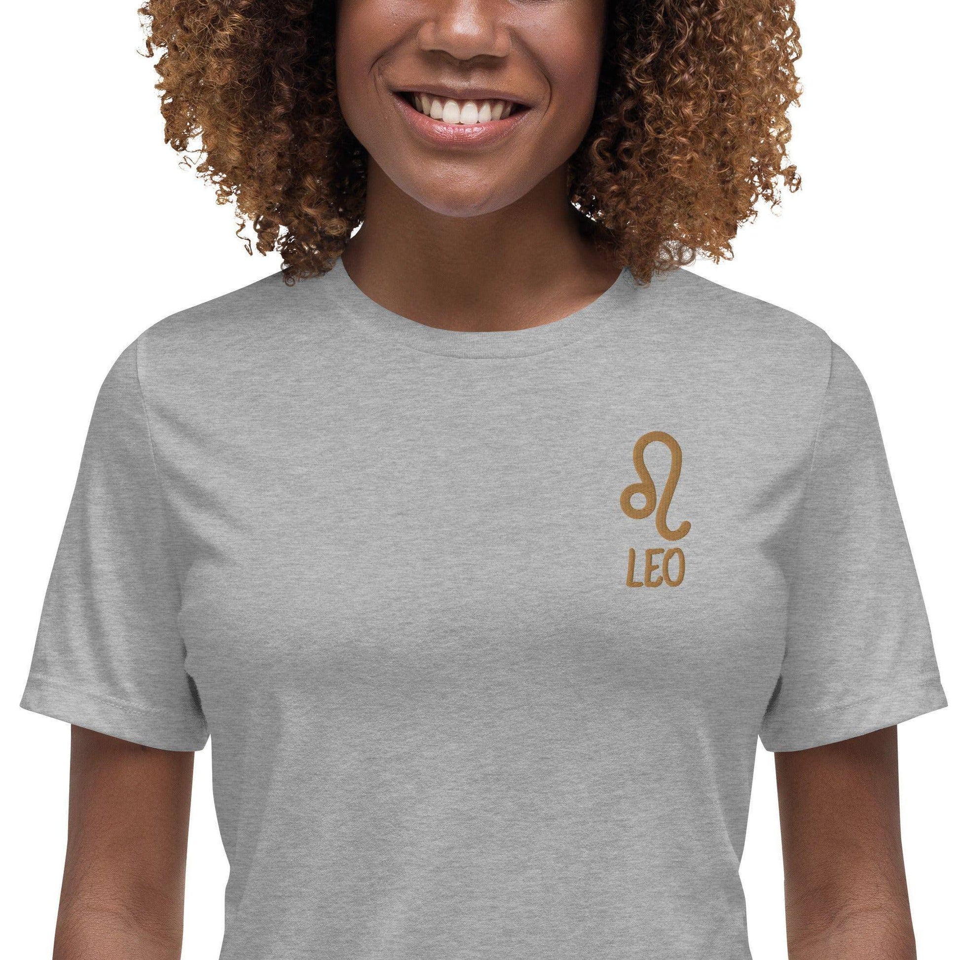 Besticktes Sternzeichen Löwe Damen-T-Shirt T-Shirt JLR Design