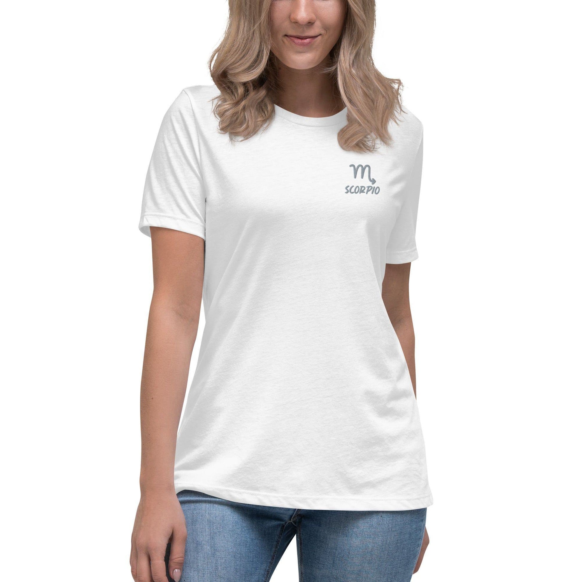 Besticktes Sternzeichen Skorpion Damen-T-Shirt T-Shirt JLR Design