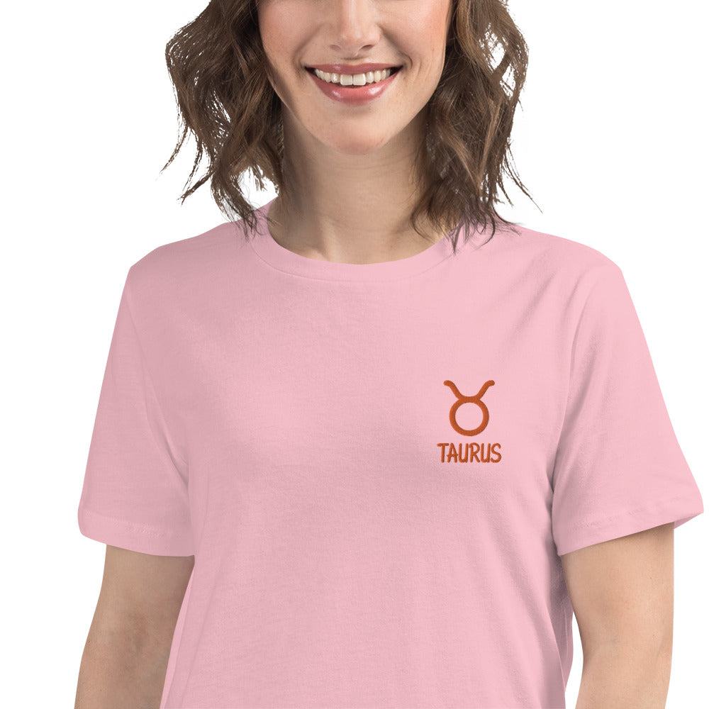 Besticktes Sternzeichen Stier Damen-T-Shirt T-Shirt JLR Design