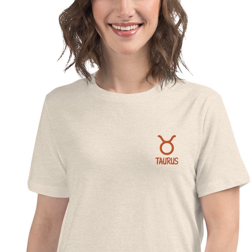 Besticktes Sternzeichen Stier Damen-T-Shirt T-Shirt JLR Design