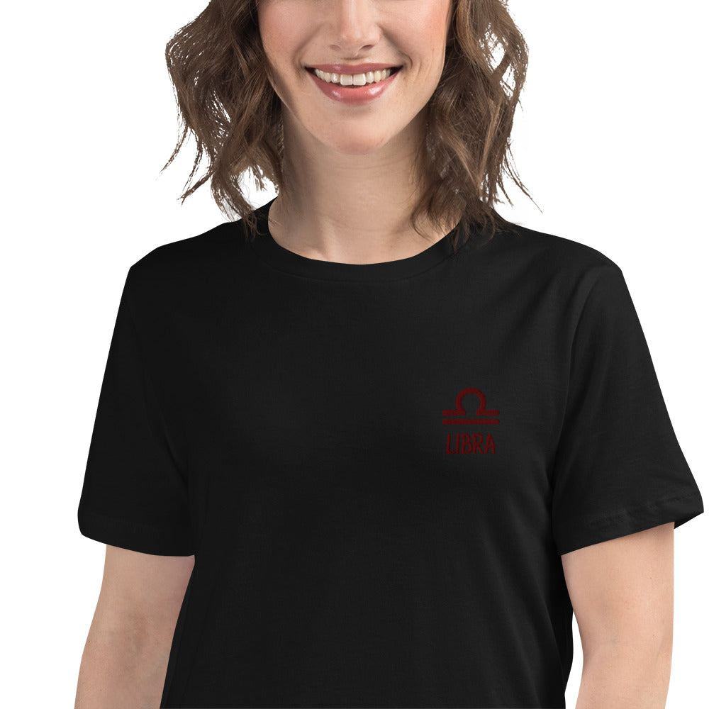 Besticktes Sternzeichen Waage Damen-T-Shirt T-Shirt JLR Design
