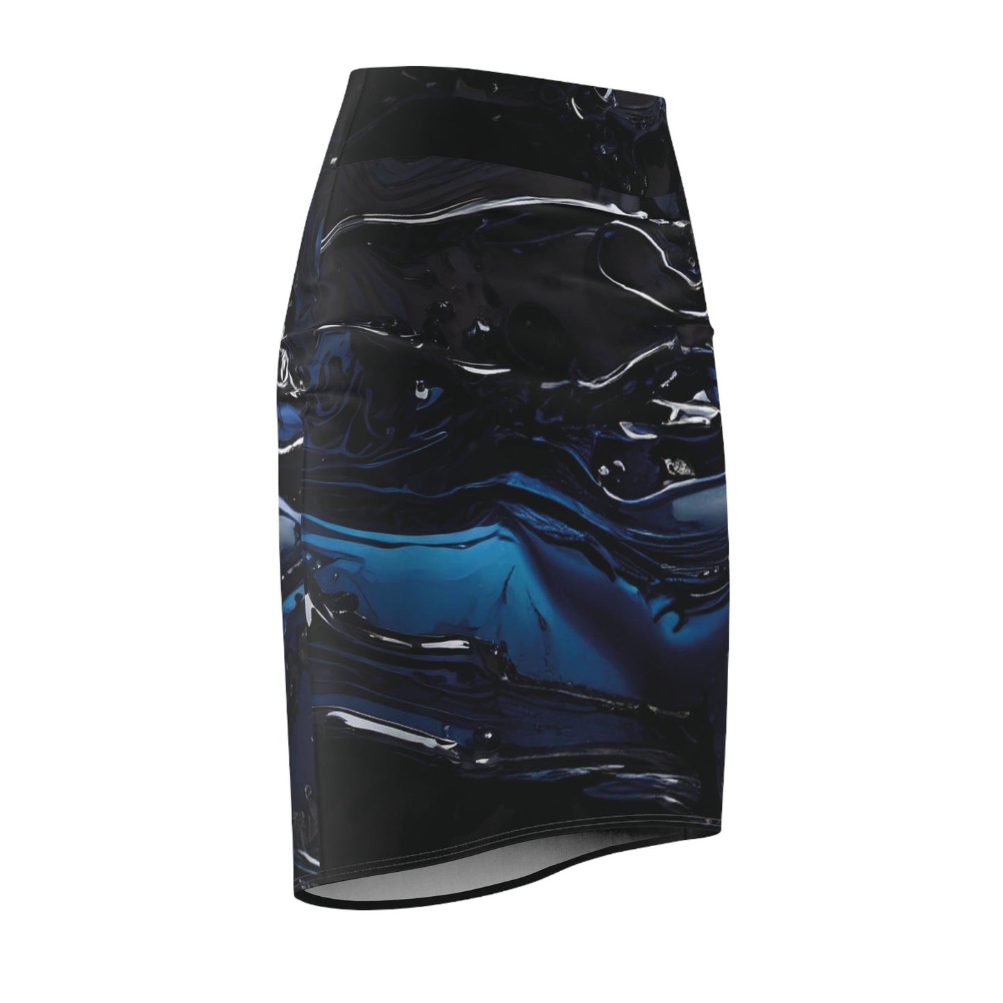 Black Blue Liquid Bleistiftrock Bleistiftrock 74.99 All Over Print, AOP, AOP Clothing, Assembled in the USA, Assembled in USA, Black, Bleistiftrock, Blue, Made in the USA, Made in USA, Skirts & Dresses, Sublimation, Women's Clothing JLR Design