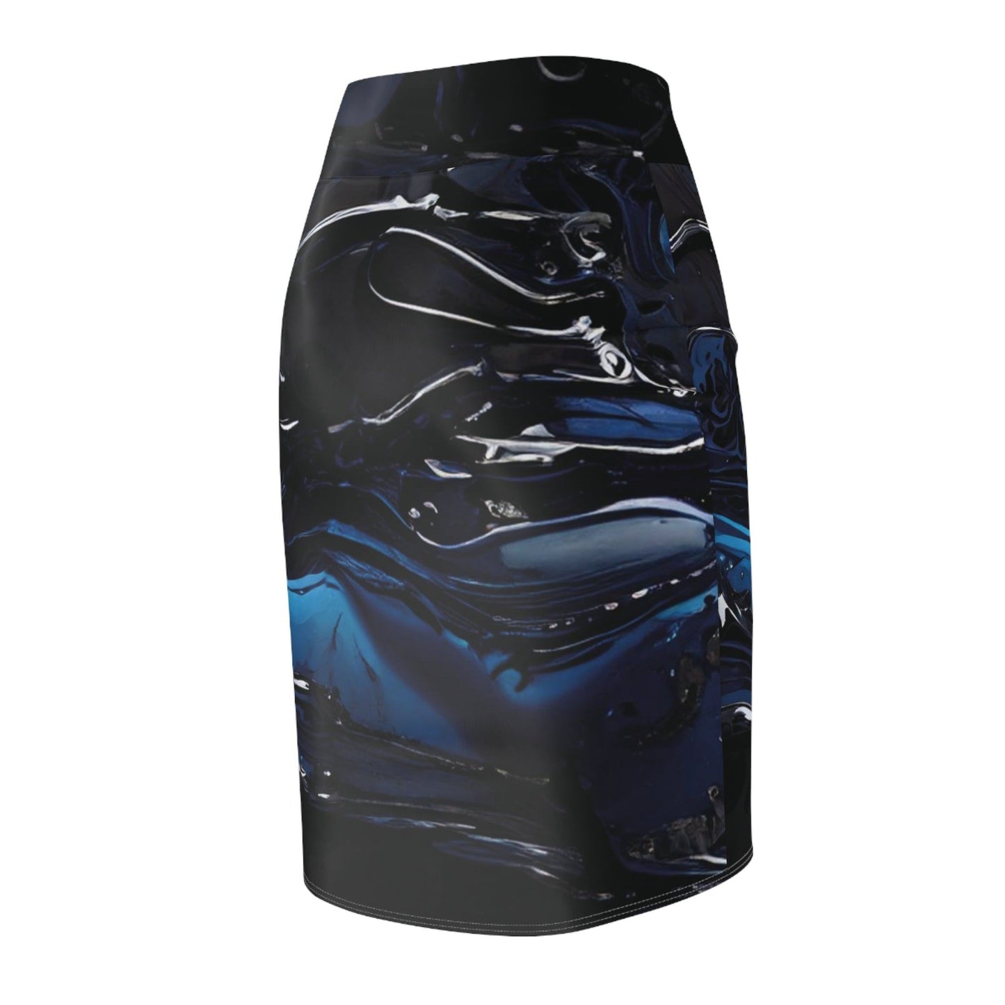 Black Blue Liquid Bleistiftrock Bleistiftrock 74.99 All Over Print, AOP, AOP Clothing, Assembled in the USA, Assembled in USA, Black, Bleistiftrock, Blue, Made in the USA, Made in USA, Skirts & Dresses, Sublimation, Women's Clothing JLR Design