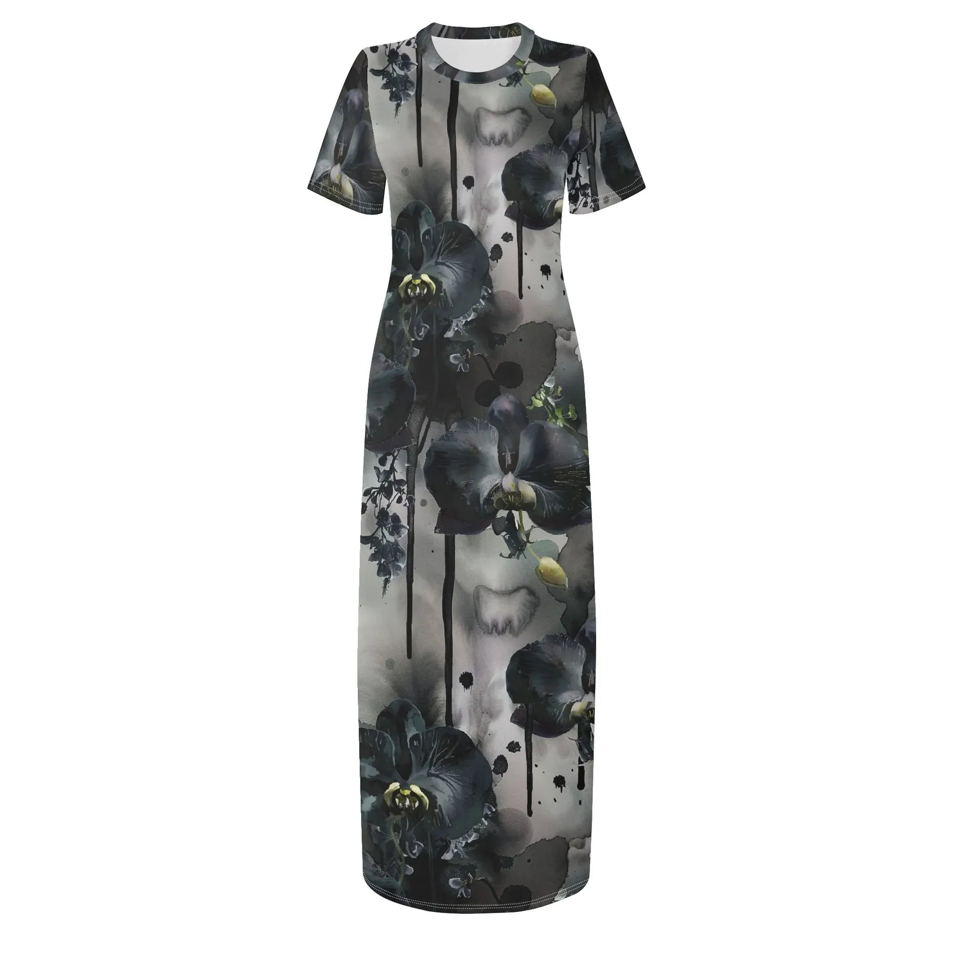 black-garden-short-sleeve-long-dress-long-dress-jlr-design-38564 - JLR Design