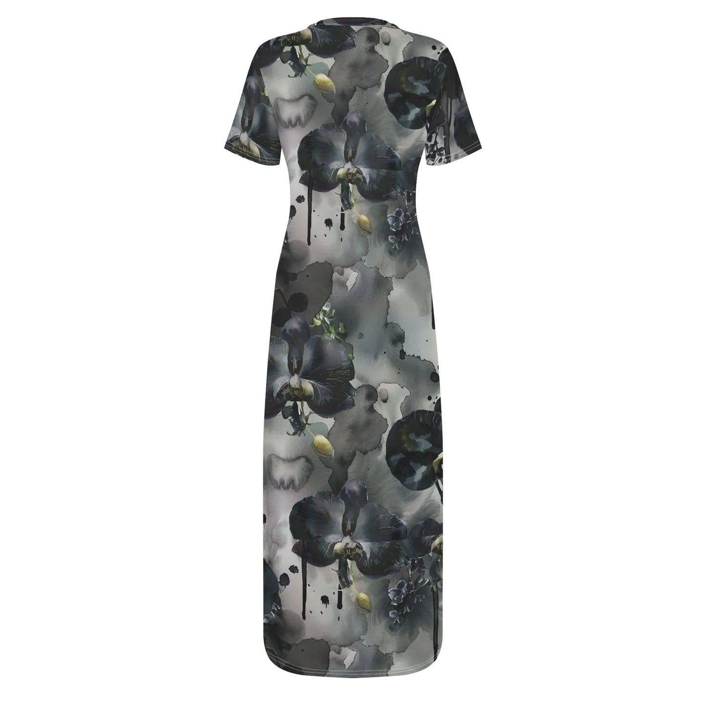 black-garden-short-sleeve-long-dress-long-dress-jlr-design-10795 - JLR Design