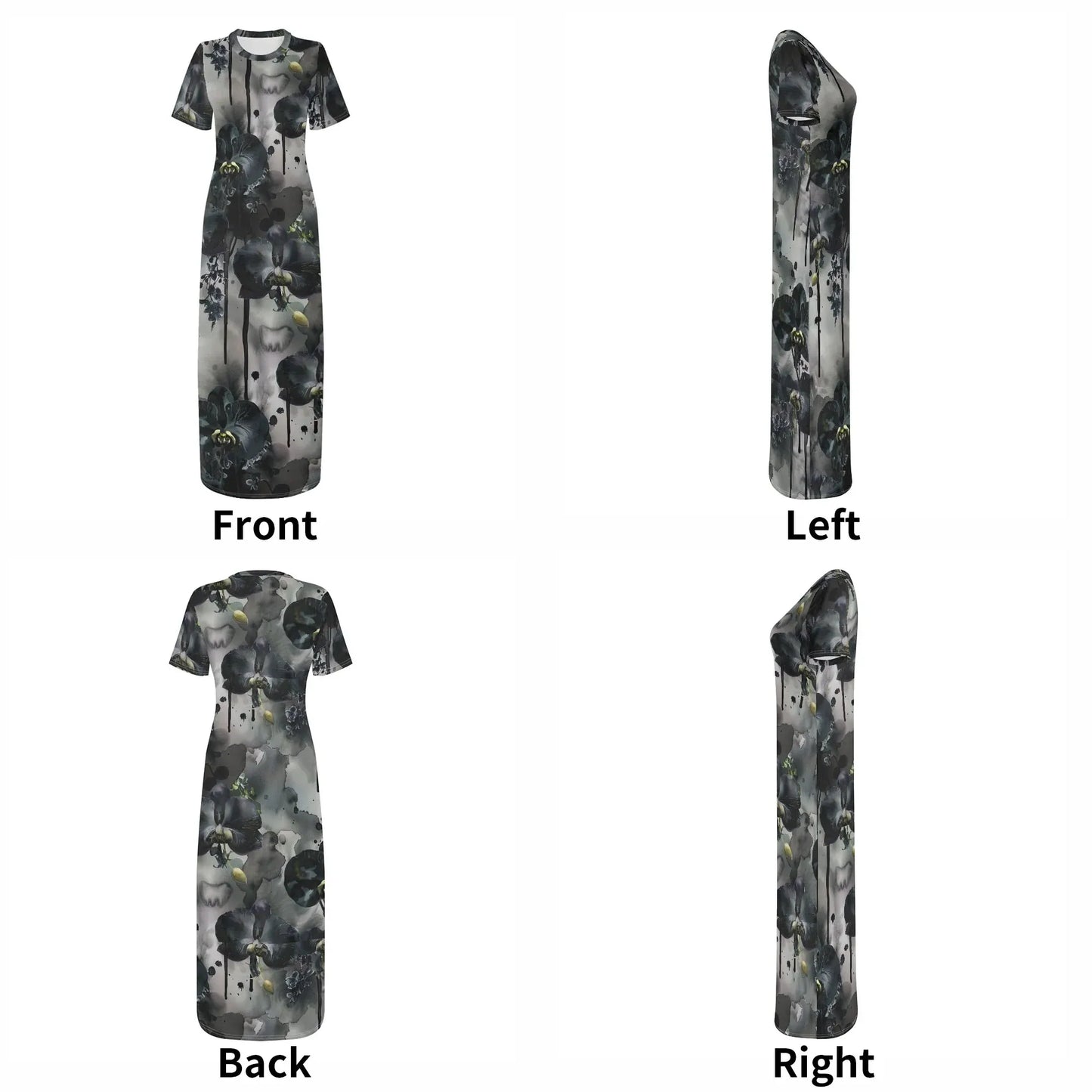 black-garden-short-sleeve-long-dress-long-dress-jlr-design-93921 - JLR Design