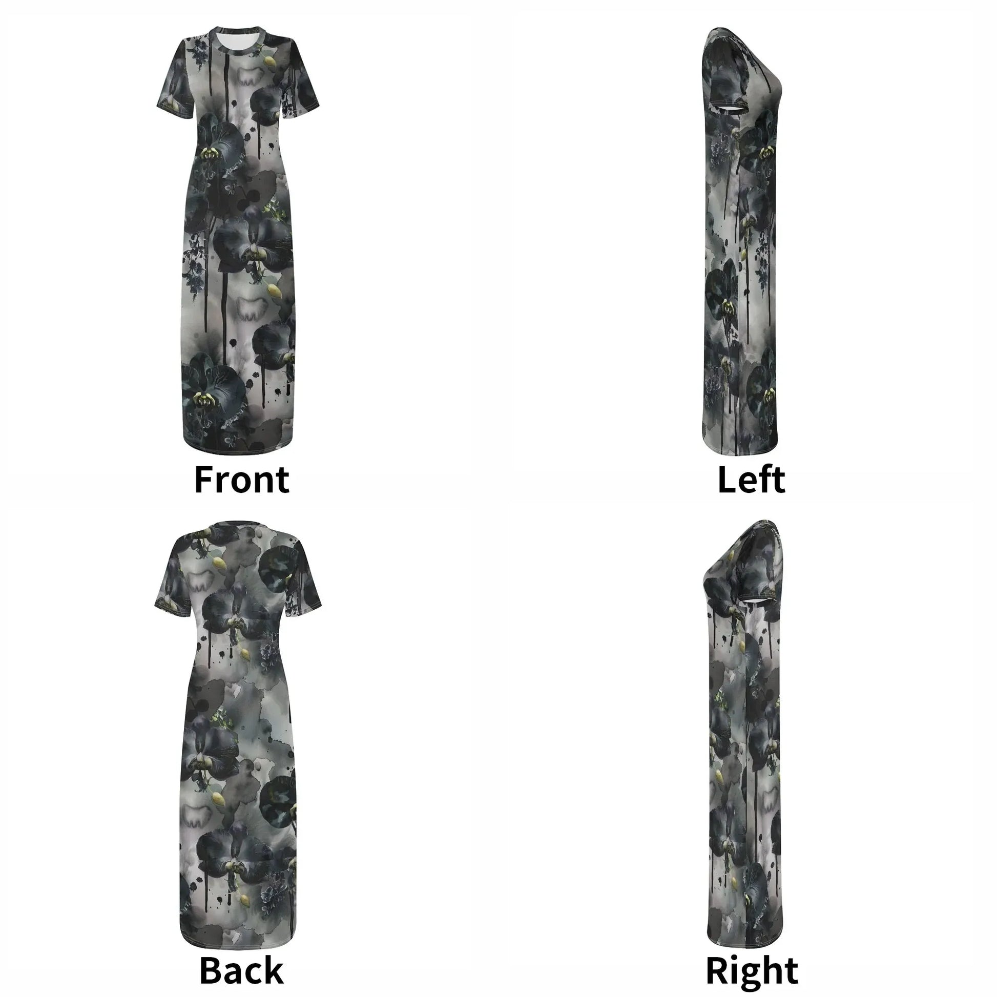black-garden-short-sleeve-long-dress-long-dress-jlr-design-93921 - JLR Design