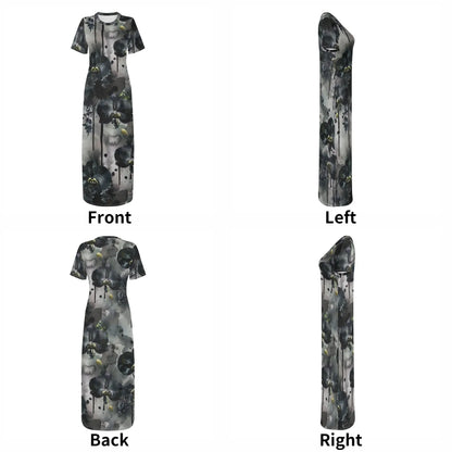 black-garden-short-sleeve-long-dress-long-dress-jlr-design-93921 - JLR Design