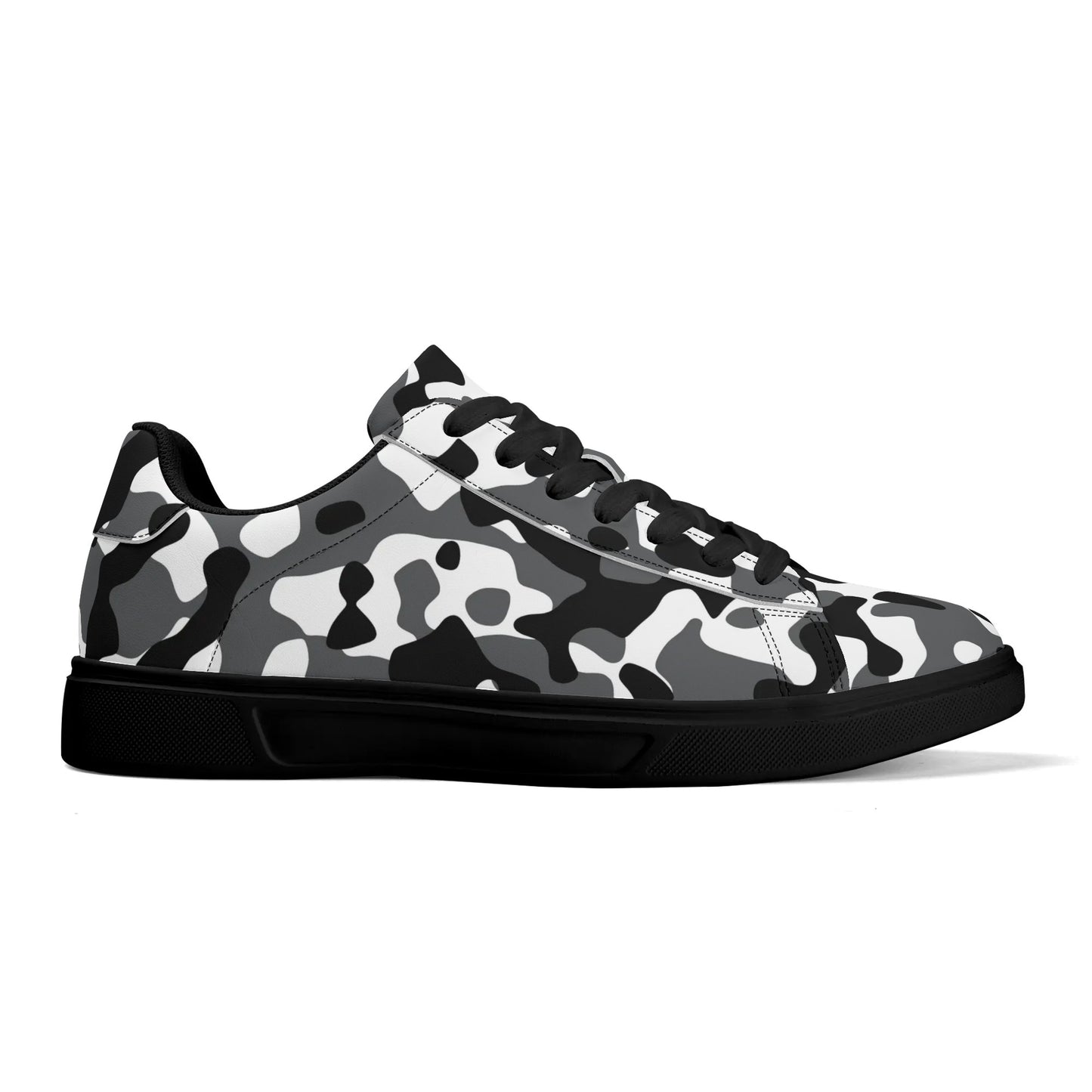 Black Grey White Camouflage Low Top Leather Sneaker Low Top Sneaker 83.99 Black, Camouflage, Leather, Low, Sneaker, Top JLR Design