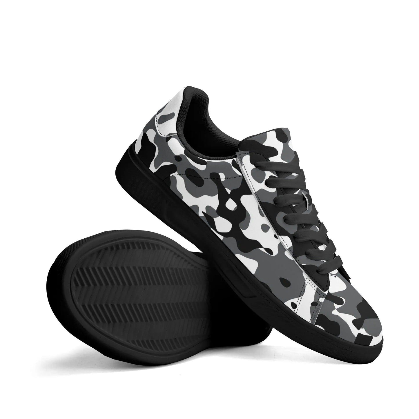 Black Grey White Camouflage Low Top Leather Sneaker Low Top Sneaker 83.99 Black, Camouflage, Leather, Low, Sneaker, Top JLR Design