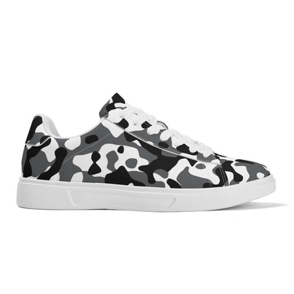 Black Grey White Camouflage Low Top Leather Sneaker Low Top Sneaker 83.99 Black, Camouflage, Leather, Low, Sneaker, Top JLR Design