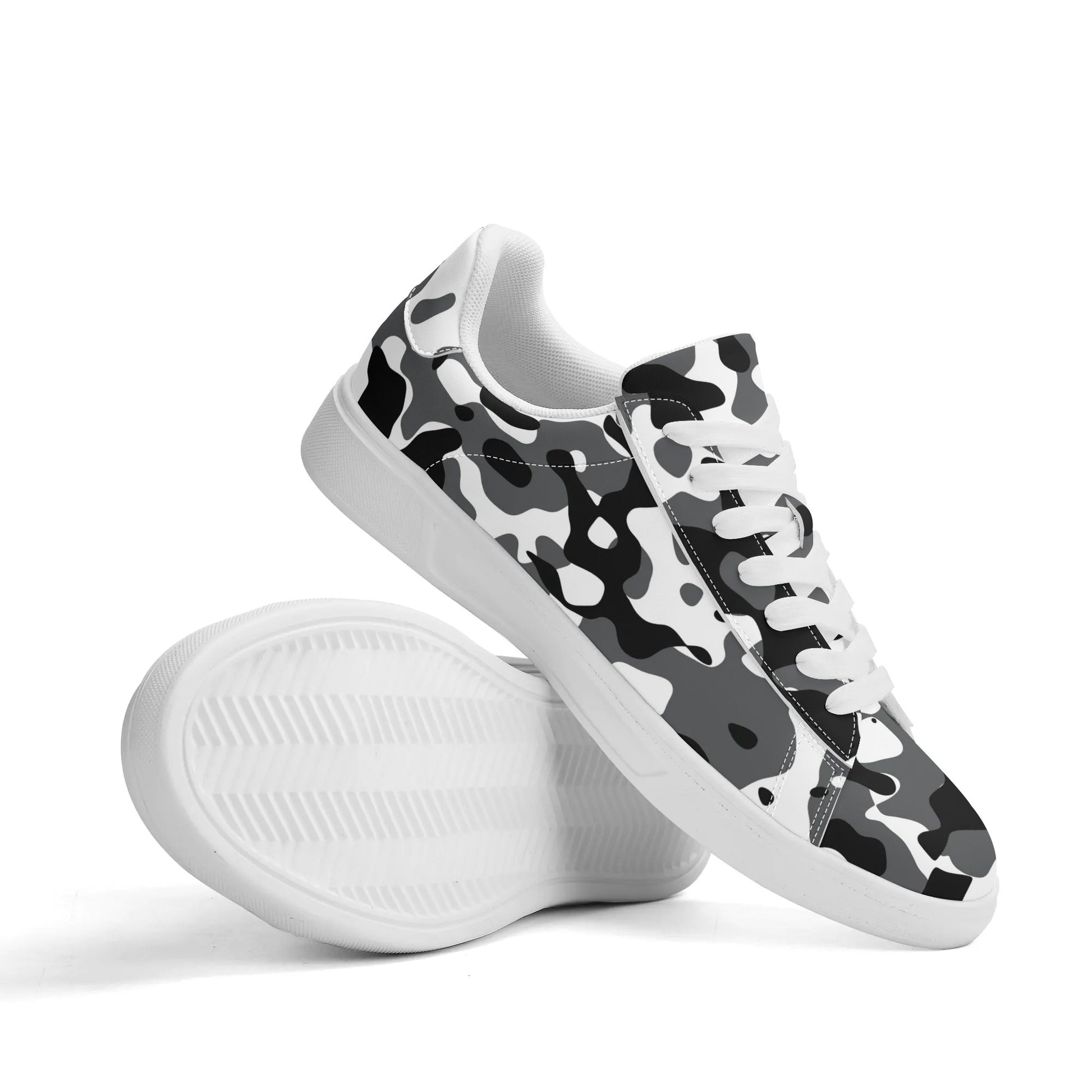 Black Grey White Camouflage Low Top Leather Sneaker Low Top Sneaker 83.99 Black, Camouflage, Leather, Low, Sneaker, Top JLR Design