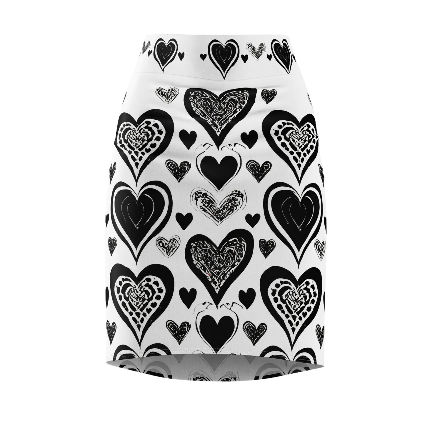 Black Heart Bleistiftrock Bleistiftrock 74.99 All Over Print, AOP, AOP Clothing, Assembled in the USA, Assembled in USA, Black, Bleistiftrock, Heart, Made in the USA, Made in USA, Skirts & Dresses, Sublimation, Women's Clothing JLR Design